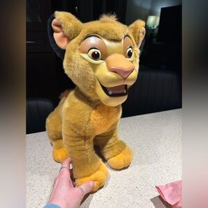Lion King Young Simba Plush Disneyland Rubber Vinyl Face 14" VTG Stuffed Animal